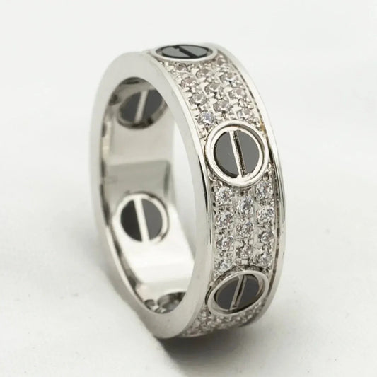 [Stars Jewelry]LOVE RING 5.5MM DIAMONDS PAVED CERAMIC