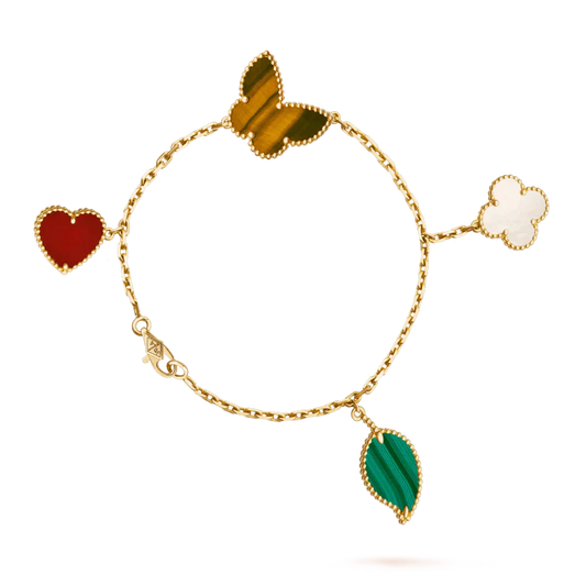 [Stars Jewelry]LUCKY SPRING 5 MOTIF GOLD BRACELET