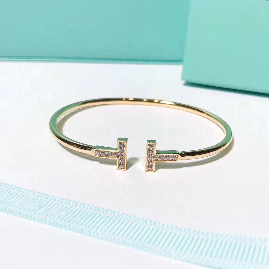 [Stellar jewels]T BRACELET 1.8MM GOLD DIAMOND