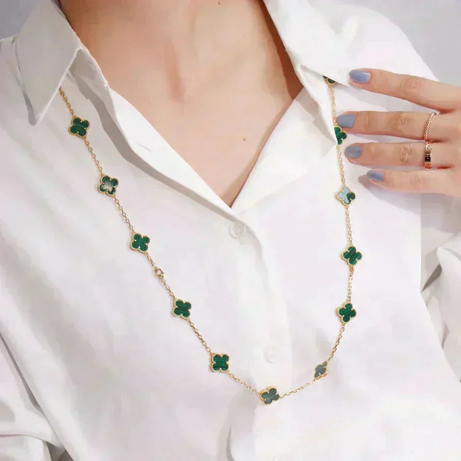 [Stars Jewelry]CLOVER 20 MOTIFS MALACHITE GOLD