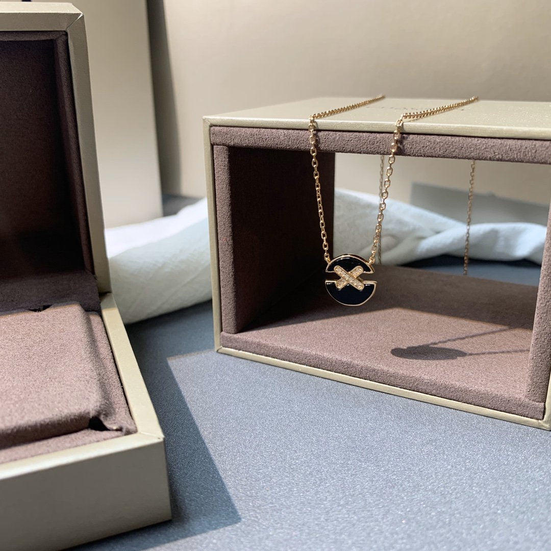 [Stars Jewelry]JEUX DE PINK GOLD DIAMOND NECKLACE