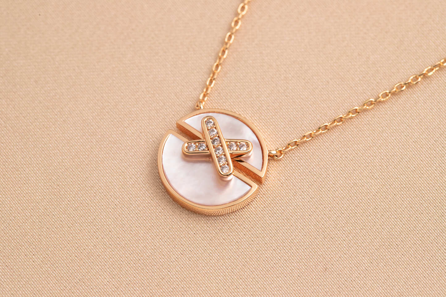 [Stars Jewelry]JEUX DE PINK GOLD DIAMOND NECKLACE