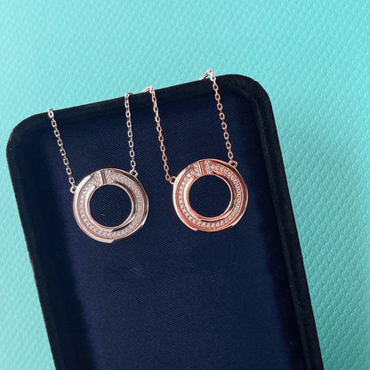 [Stellar jewels]DIAMOND AND MOTHER OF PEARL CIRCLE PENDANT