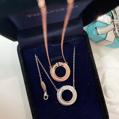 [Stellar jewels]DIAMOND AND MOTHER OF PEARL CIRCLE PENDANT