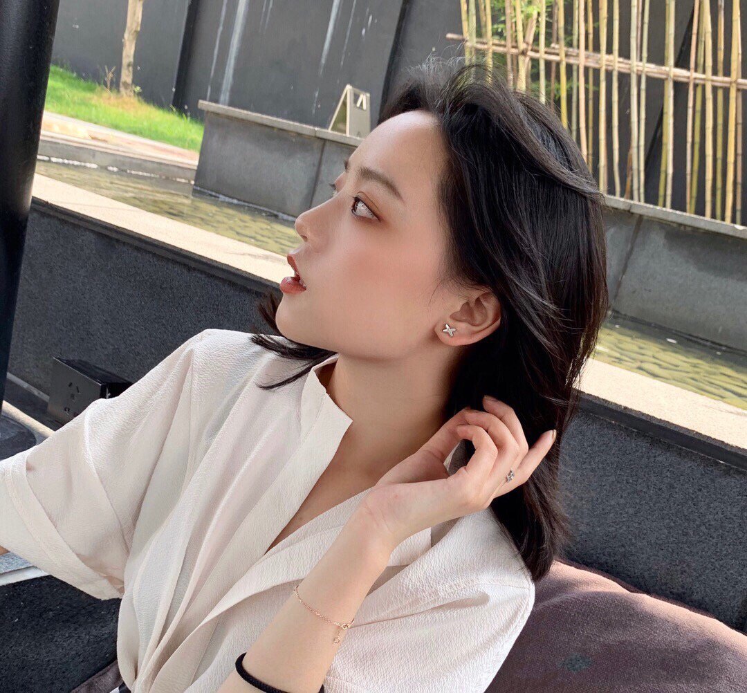[Stars Jewelry]JEUX DE WHITE MOP ROSE GOLD DIAMOND EARRINGS