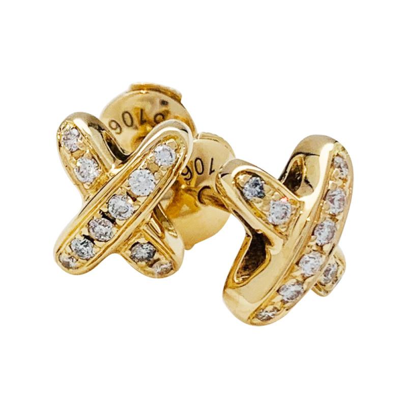 [Stars Jewelry]JEUX DE GOLD DIAMOND EARRINGS