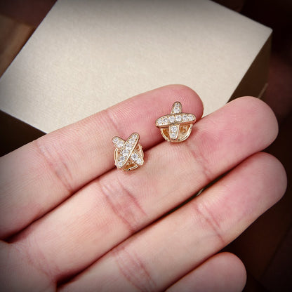 [Stars Jewelry]JEUX DE GOLD DIAMOND EARRINGS