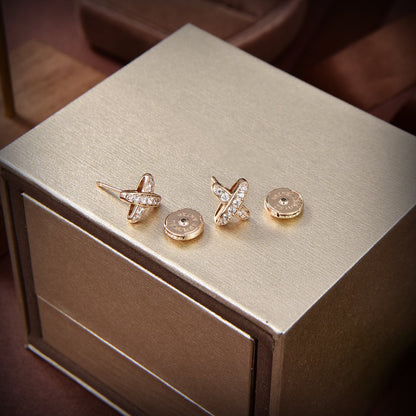 [Stars Jewelry]JEUX DE GOLD DIAMOND EARRINGS