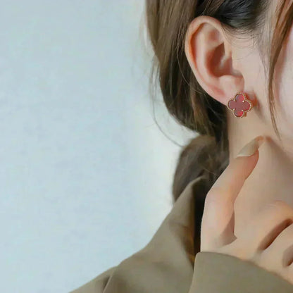 [Stars Jewelry]CLOVER MEDIUM 1 MOTIFS CARNELIAN  EARRINGS