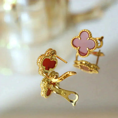 [Stars Jewelry]CLOVER MEDIUM 1 MOTIFS CARNELIAN  EARRINGS