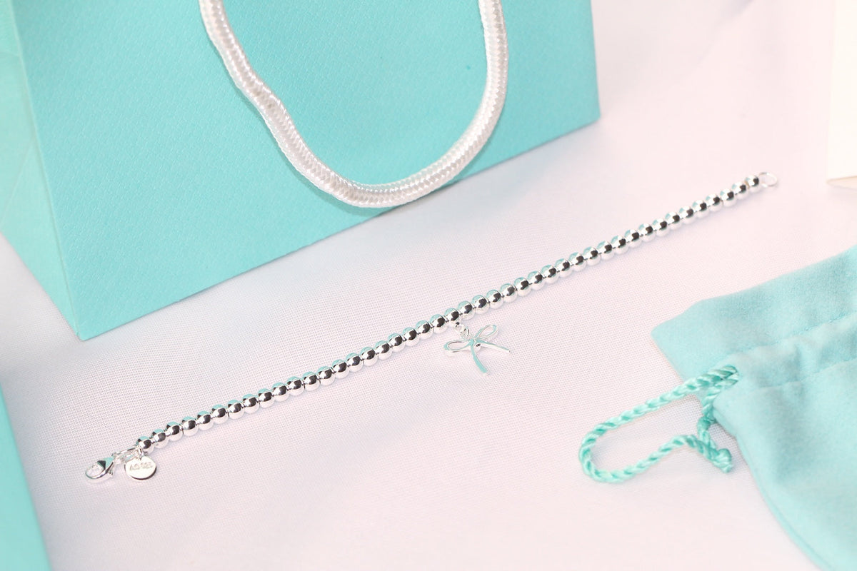 [Stellar jewels]STERLING SILVER BOW BEAD BRACELET