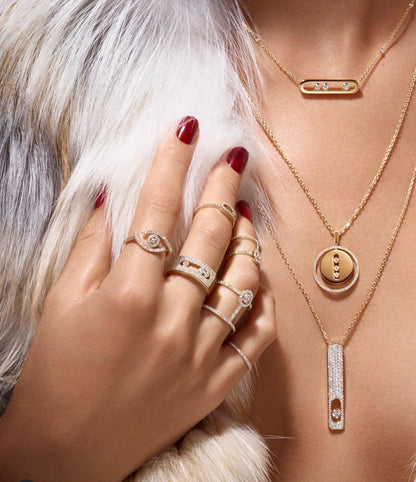 [Stars Jewelry]LUCKY MOVE PM NECKLACE PINK GOLD DIAMOND