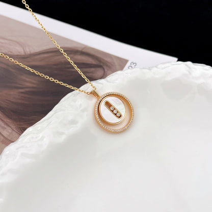 [Stars Jewelry]LUCKY MOVE MM NACRE BLANCHE DIAMOND NECKLACE