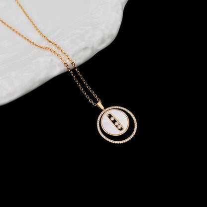 [Stars Jewelry]LUCKY MOVE MM NACRE BLANCHE DIAMOND NECKLACE
