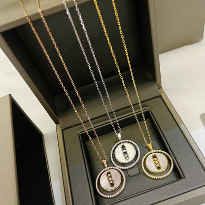 [Stars Jewelry]LUCKY MOVE MM NACRE BLANCHE DIAMOND NECKLACE