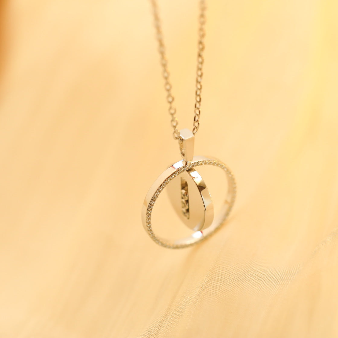 [Stars Jewelry]LUCKY MOVE MM SILVER DIAMOND NECKLACE
