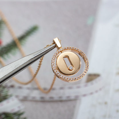 [Stars Jewelry]LUCKY MOVE PM NECKLACE PINK GOLD DIAMOND