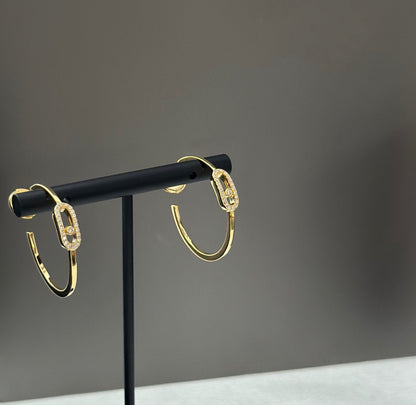 [Stars Jewelry]CREOLES MOVE UNO PM DIAMOND EARRINGS