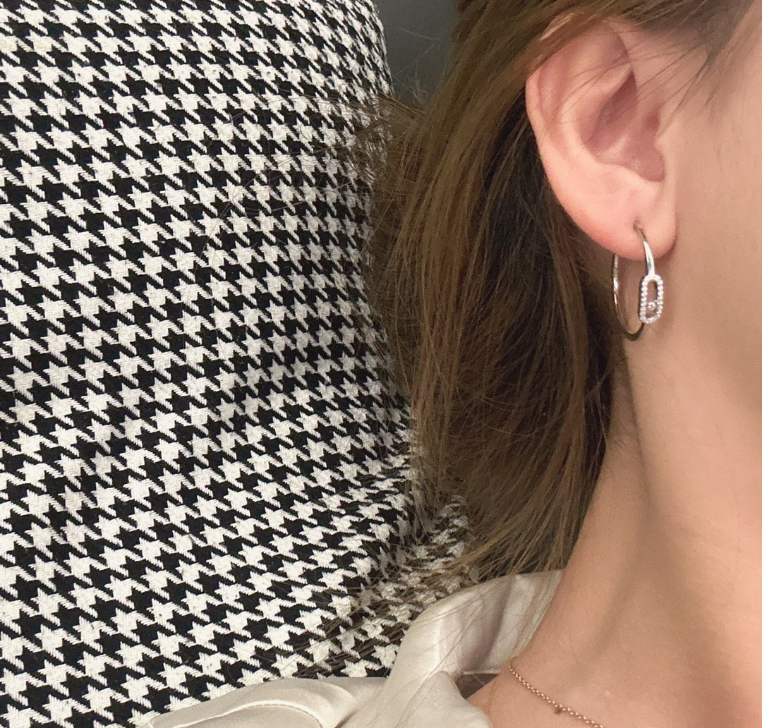 [Stars Jewelry]CREOLES MOVE UNO PM DIAMOND EARRINGS