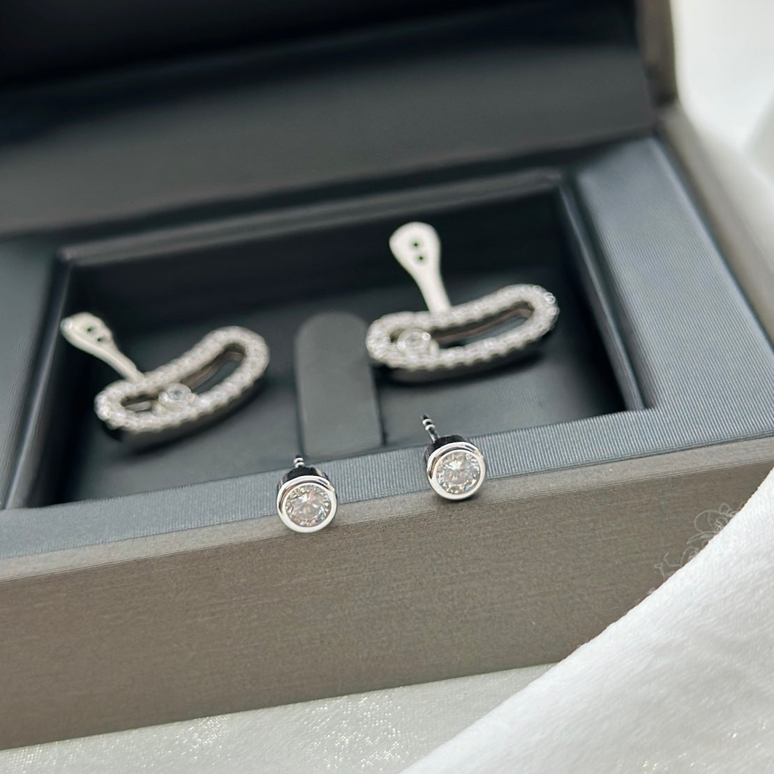 [Stars Jewelry]MOVE UNO SILVER DIAMOND EARRINGS