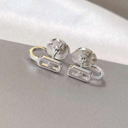 [Stars Jewelry]CREOLES MOVE UNO MINI 1 DIAMOND EARRINGS