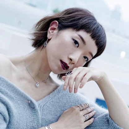 [Stars Jewelry]LUCKY MOVE ARROW PINK GOLD DIAMOND EARRINGS