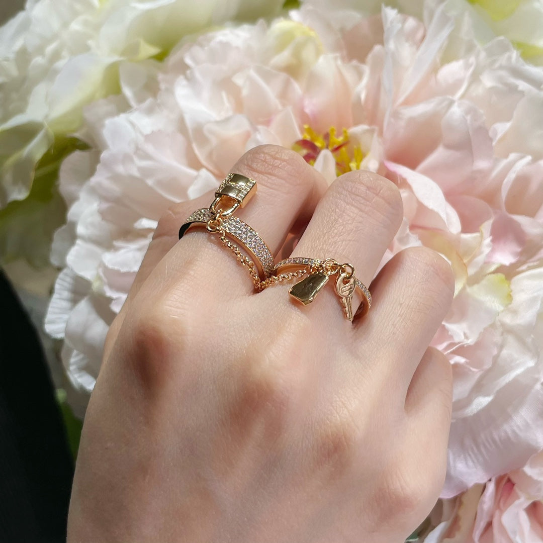 [Stars Jewelry]HM KELLY CLOCHETTE DOUBLE RING IN  WITH DIAMONDS