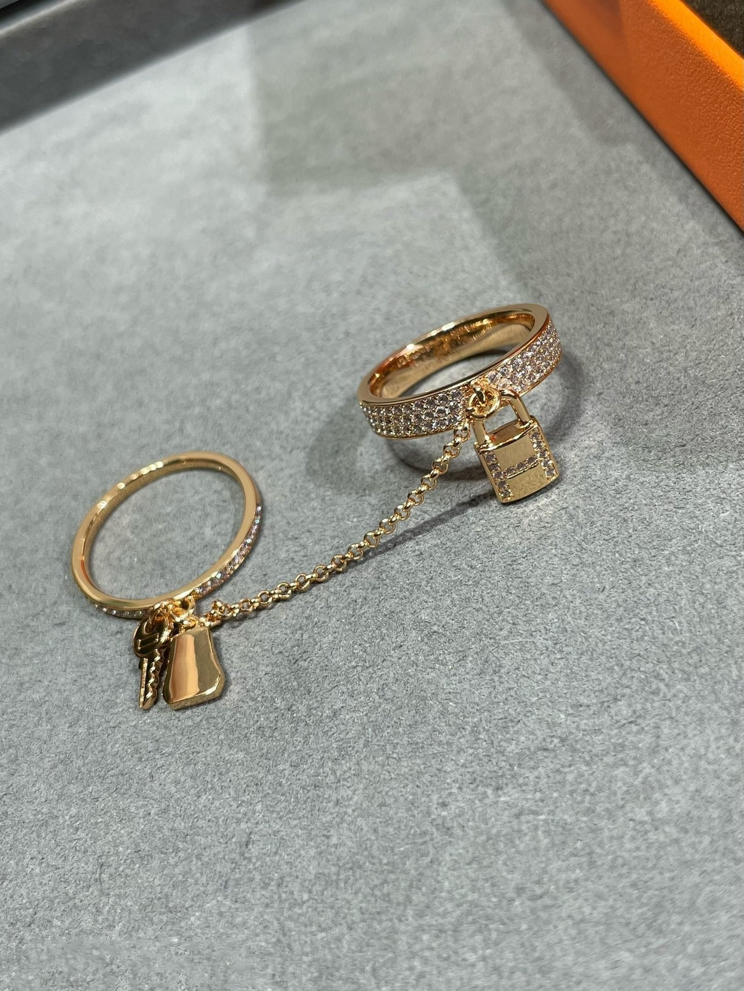 [Stars Jewelry]HM KELLY CLOCHETTE DOUBLE RING IN  WITH DIAMONDS