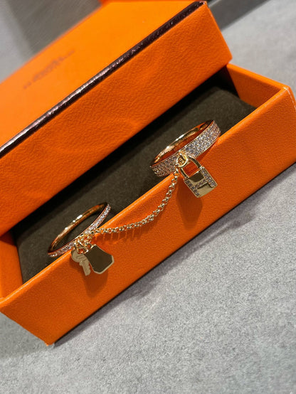 [Stars Jewelry]HM KELLY CLOCHETTE DOUBLE RING IN  WITH DIAMONDS