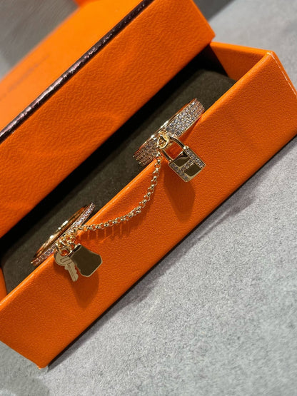 [Stars Jewelry]HM KELLY CLOCHETTE DOUBLE RING IN  WITH DIAMONDS