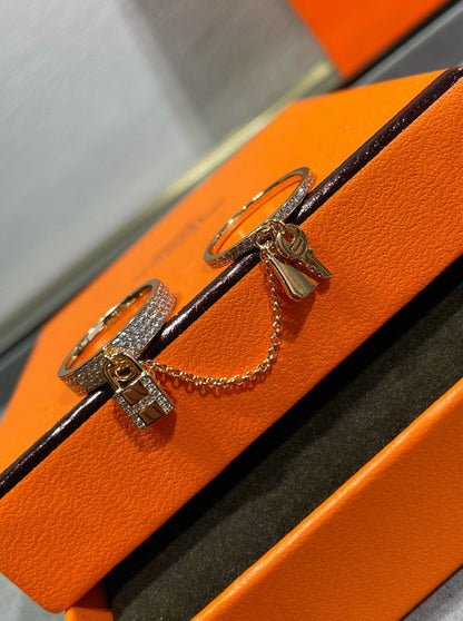 [Stars Jewelry]HM KELLY CLOCHETTE DOUBLE RING IN  WITH DIAMONDS