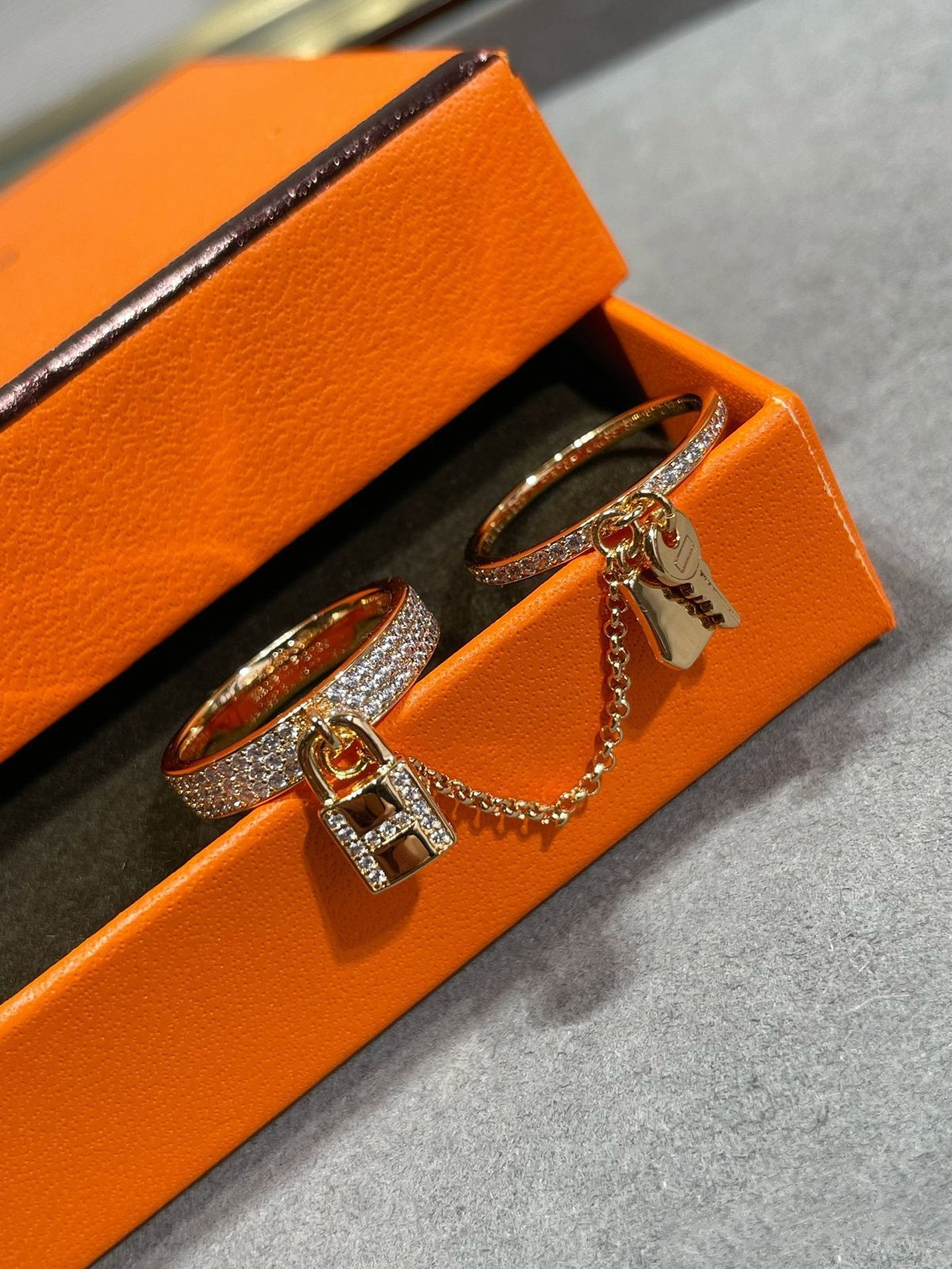 [Stars Jewelry]HM KELLY CLOCHETTE DOUBLE RING IN  WITH DIAMONDS