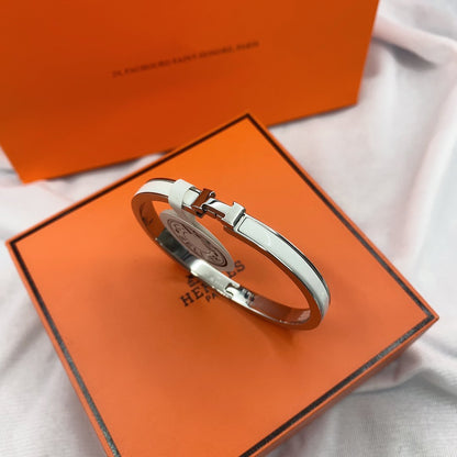 [Stars Jewelry]CLASSIC HM CLIC WHITE 8MM ENAMEL BRACELET