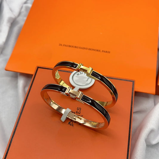 [Stars Jewelry]CLASSIC HM CLIC BLACK 8MM ENAMEL BRACELET