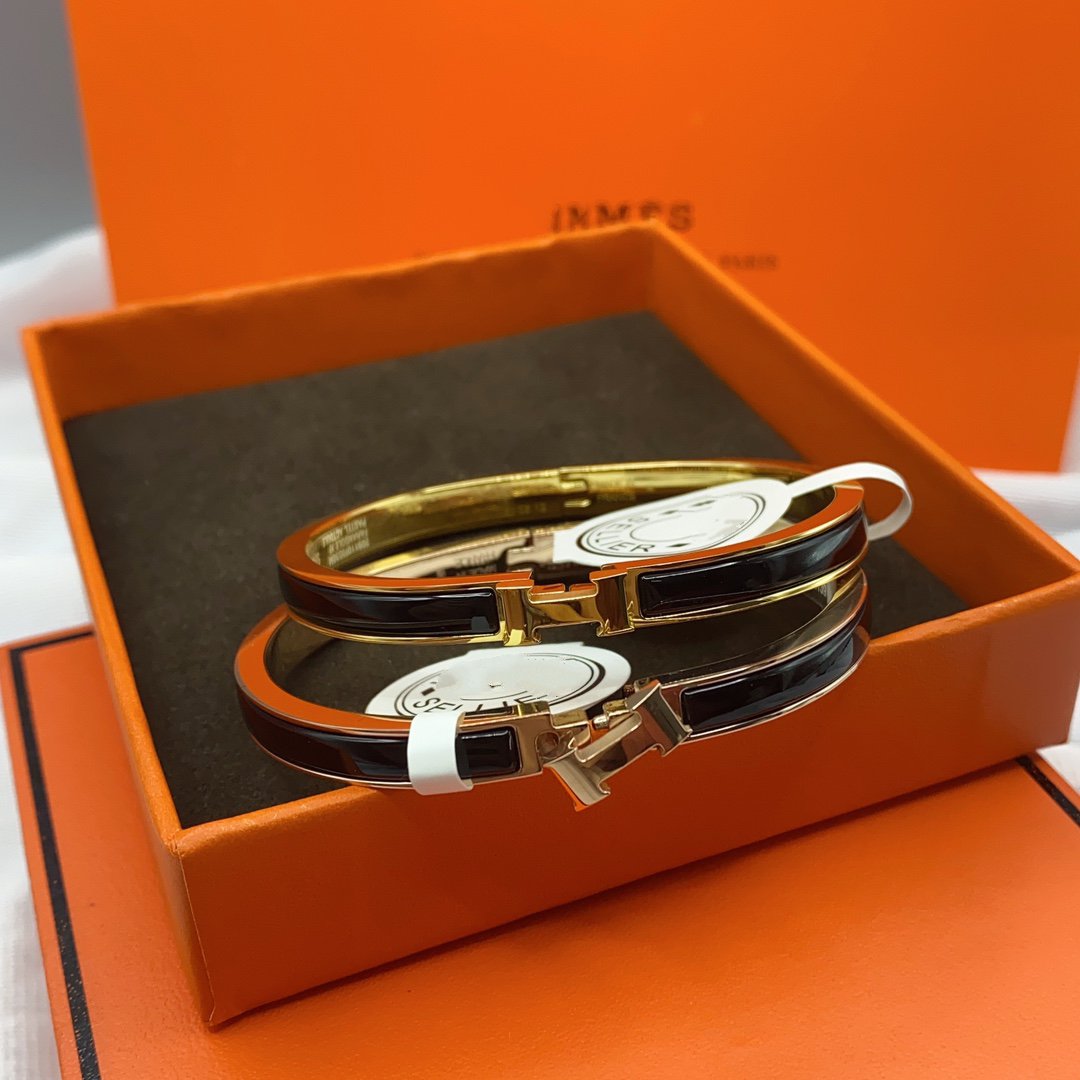 [Stars Jewelry]CLASSIC HM CLIC BLACK 8MM ENAMEL BRACELET