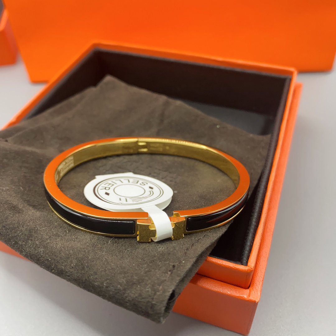 [Stars Jewelry]CLASSIC HM CLIC BLACK 8MM ENAMEL BRACELET