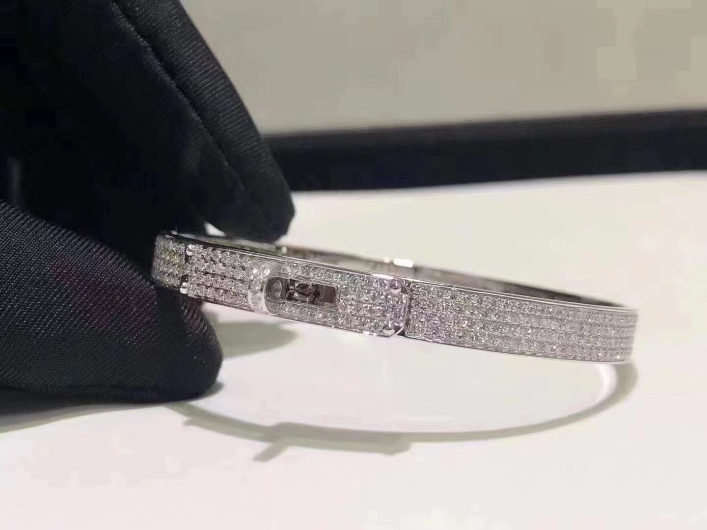[Stars Jewelry]HM KELLY BRACELET IN SILVER AND FULL PAVE DIAMOND