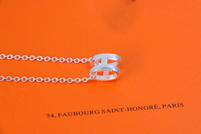 [Stars Jewelry]HM NECKLACE H LETTER OVAL SERIES