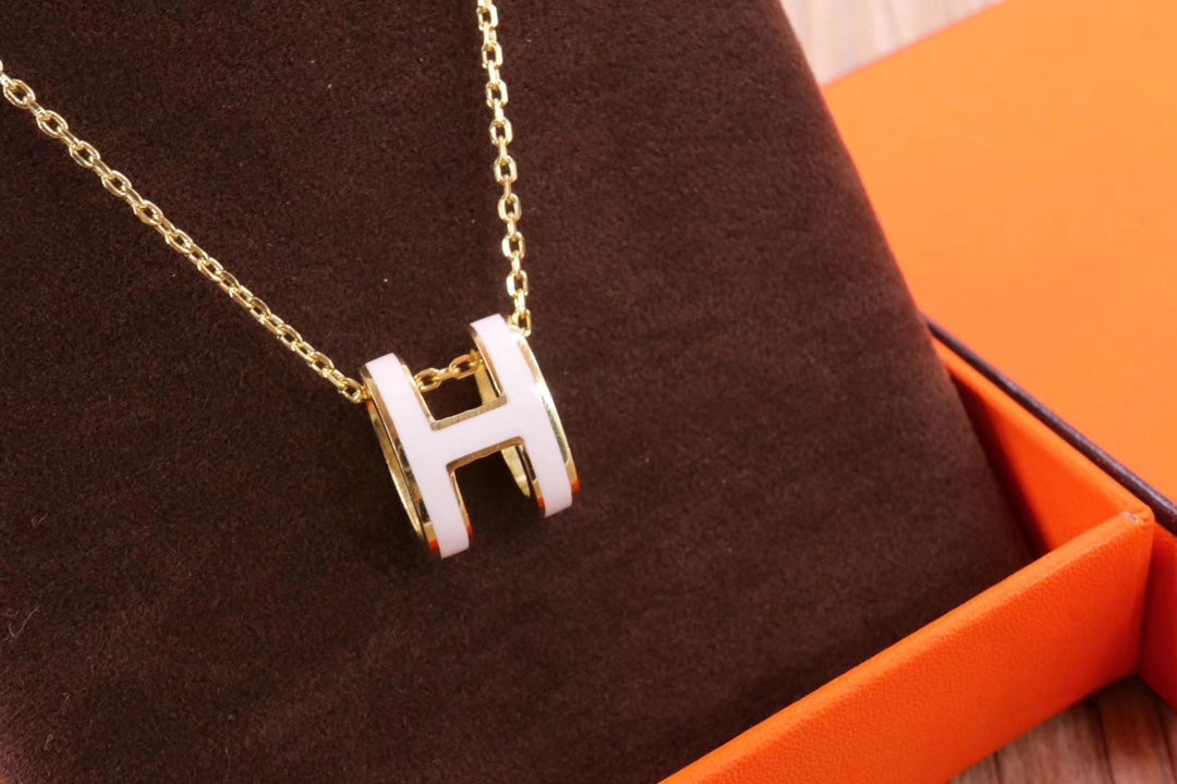 [Stars Jewelry]HM CLIC YELLOW ENAMEL GOLD NECKLACE