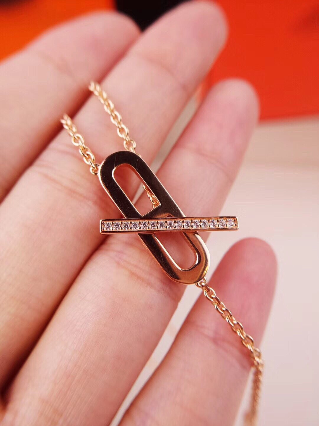 [Stars Jewelry]HM FIRE PIG NOSE NECKLACE TRENDY STREET