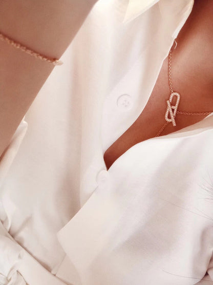 [Stars Jewelry]HM FIRE PIG NOSE NECKLACE TRENDY STREET