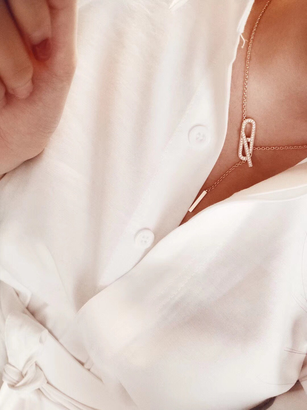 [Stars Jewelry]HM FIRE PIG NOSE NECKLACE TRENDY STREET