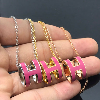 [Stars Jewelry]H NECKLACE PINK