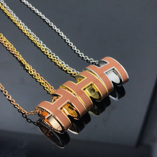 [Stars Jewelry]H NECKLACE BROWN