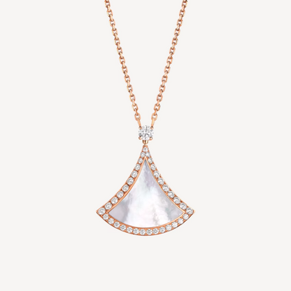 [Stars Jewelry]DREAM MOP DIAMOND PAVED PINK GOLD NECKLACE