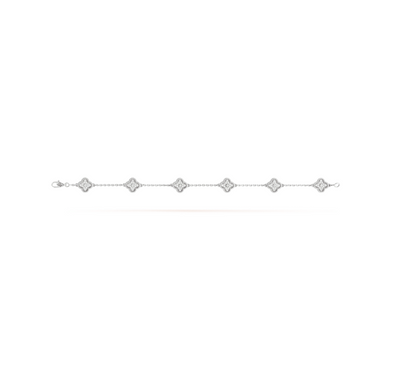 [Stars Jewelry]CLOVER 6 MOTIF SILVER DIAMOND BRACELET
