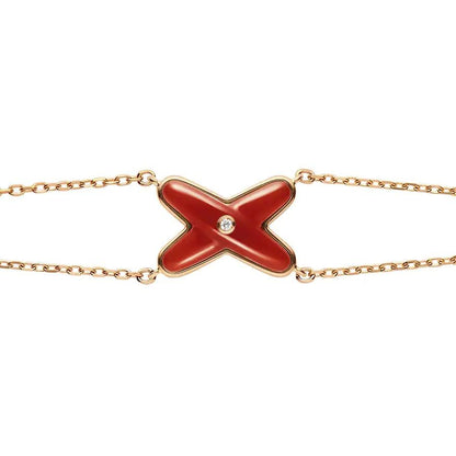 [Stars Jewelry]JEUX BRACELET CARNELIAN PINK GOLD 1 DIAMOND