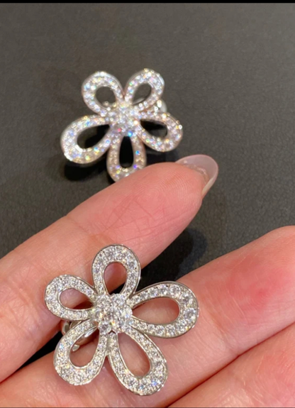 [Stars Jewelry]Flowerlace Diamond Pavé Earrings