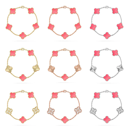 [Stars Jewelry] CLOVER 5 MOTIFS  PINK MOP BRACELET COLLECTION