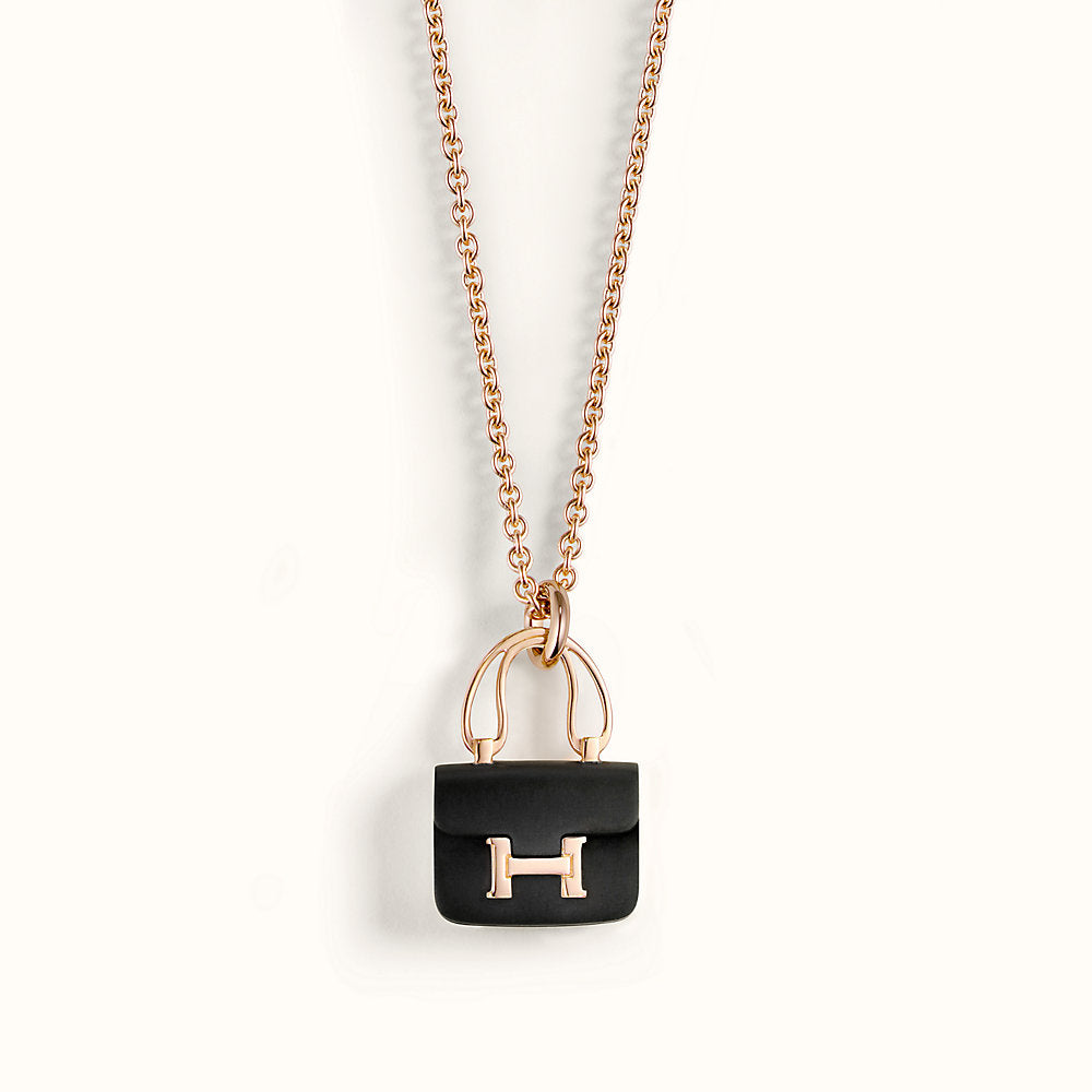 [Stars Jewelry]CONSTANCE BLACK PEDANT PINK GOLD NECKLACE
